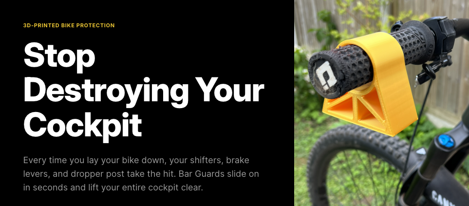 Stop Destroying Your Cockpit - yellow BarGuard fitted to a mountain bike grip
